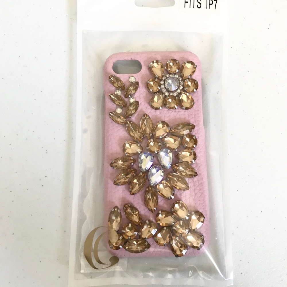 💖iPhone 7/8 pink jeweled phone case💖